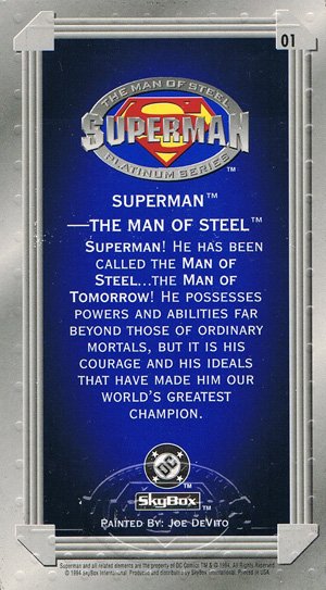 SkyBox Superman: The Man of Steel - Premium Edition Base Card 1 Superman - The Man of Steel