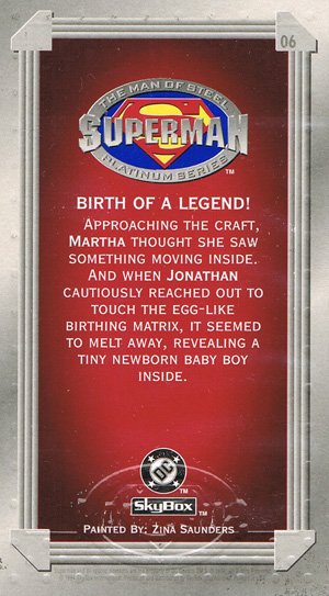 SkyBox Superman: The Man of Steel - Premium Edition Base Card 6 Birth of a Legend!