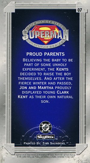 SkyBox Superman: The Man of Steel - Premium Edition Base Card 7 Proud Parents