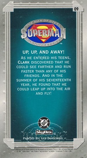 SkyBox Superman: The Man of Steel - Premium Edition Base Card 9 Up, Up, and Away!