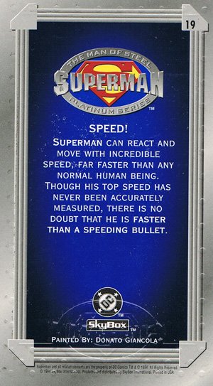 SkyBox Superman: The Man of Steel - Premium Edition Base Card 19 Speed!