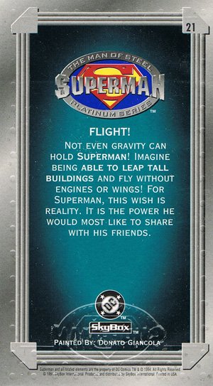 SkyBox Superman: The Man of Steel - Premium Edition Base Card 21 Flight!