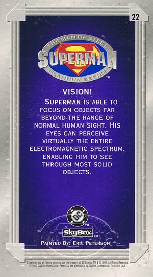 SkyBox Superman: The Man of Steel - Premium Edition Base Card 22 Vision!