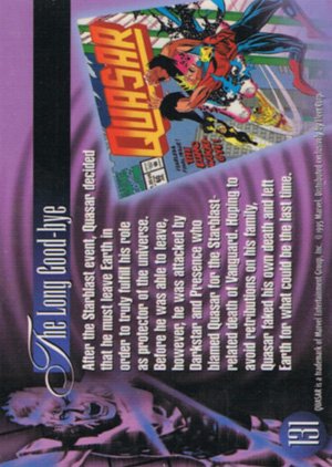 Fleer Marvel Annual Flair '95 Base Card 131 Quasar