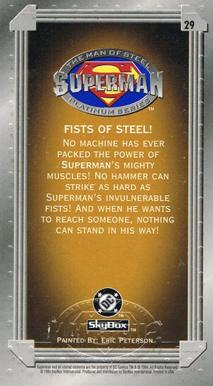 SkyBox Superman: The Man of Steel - Premium Edition Base Card 29 Fists of Steel!