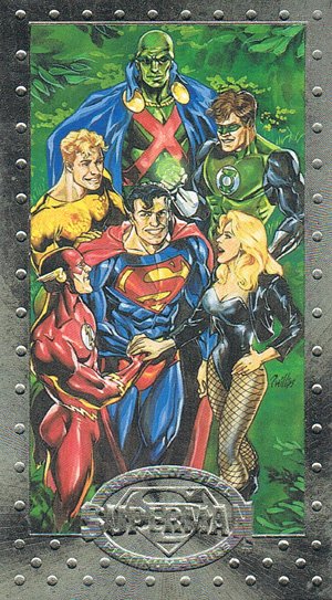 SkyBox Superman: The Man of Steel - Premium Edition Base Card 34 Meet the Justice League!