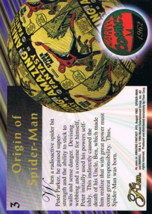 Fleer Marvel Annual Flair '94 Base Card 3 With Great Power ...