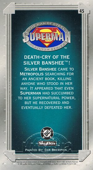 SkyBox Superman: The Man of Steel - Premium Edition Base Card 45 Death-Cry of the Silver Banshee!
