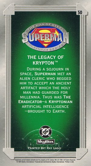 SkyBox Superman: The Man of Steel - Premium Edition Base Card 50 The Legacy of Krypton