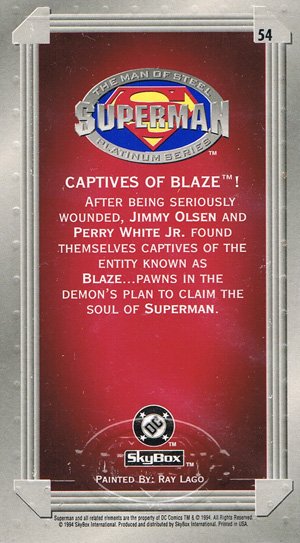 SkyBox Superman: The Man of Steel - Premium Edition Base Card 54 Captives of Blaze!