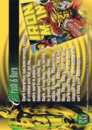 Fleer Marvel Annual Flair '95 Base Card 135 Crash & Burn