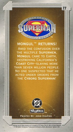 SkyBox Superman: The Man of Steel - Premium Edition Base Card 77 Mongul Returns!