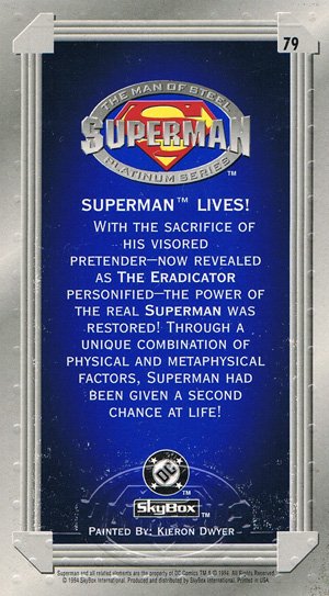 SkyBox Superman: The Man of Steel - Premium Edition Base Card 79 Superman Lives!