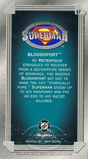 SkyBox Superman: The Man of Steel - Premium Edition Base Card 87 Bloodsport
