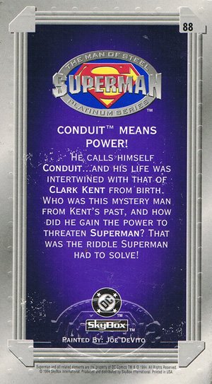 SkyBox Superman: The Man of Steel - Premium Edition Base Card 88 Conduit Means Power!