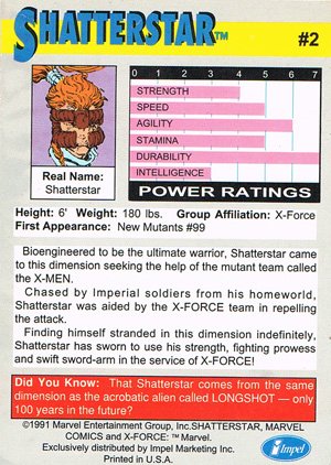 Impel X-Force Promo Set Base Card 2 Shatterstar