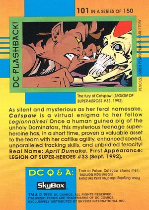 SkyBox DC Cosmic Teams Base Card 101 Catspaw (Legionnaires)