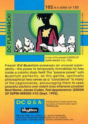 SkyBox DC Cosmic Teams Base Card 102 Kid Quantum (Legionnaires)
