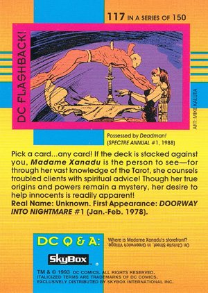 SkyBox DC Cosmic Teams Base Card 117 Madame Xanadu (Worlds of Magic)
