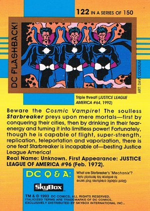 SkyBox DC Cosmic Teams Base Card 122 Starbreaker (Foes of the Justice League)