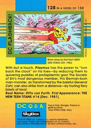 SkyBox DC Cosmic Teams Base Card 128 Plasmus (Society of Sin)