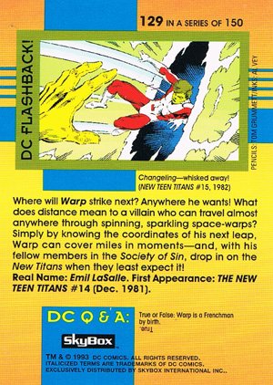 SkyBox DC Cosmic Teams Base Card 129 Warp (Society of Sin)