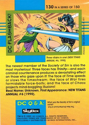 SkyBox DC Cosmic Teams Base Card 130 Trinity (Society of Sin)