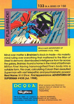 SkyBox DC Cosmic Teams Base Card 133 Brainiac (Foes of Superman)