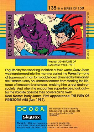 SkyBox DC Cosmic Teams Base Card 135 Parasite (Foes of Superman)