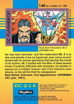 SkyBox DC Cosmic Teams Base Card 140 Mr. Z (Foes of Superman)