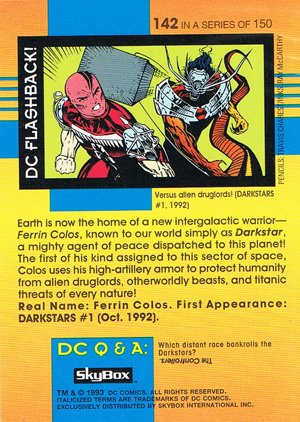 SkyBox DC Cosmic Teams Base Card 142 Darkstar (The New Breed)