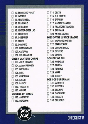SkyBox DC Cosmic Teams Base Card 150 Checklist B