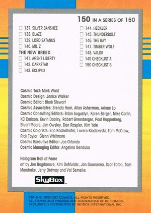 SkyBox DC Cosmic Teams Base Card 150 Checklist B