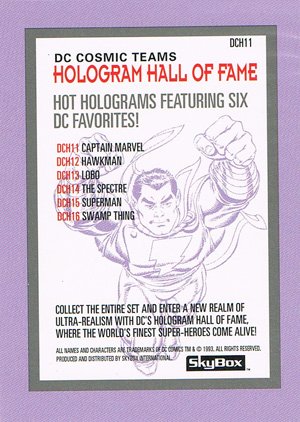 SkyBox DC Cosmic Teams Holograms DCH11 Captain Marvel