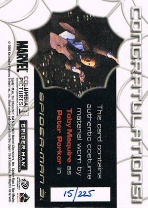 Rittenhouse Archives Spider-Man Movie 3 Expansion Set A  Costume Card - Shirt worn by Tobey Maguire as Peter Parker (225)