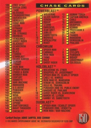 Fleer Marvel Annual Flair '95 Base Card 150 Checklist
