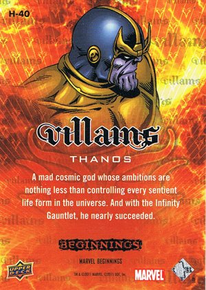 Upper Deck Marvel Beginnings Holograms H-40 Thanos
