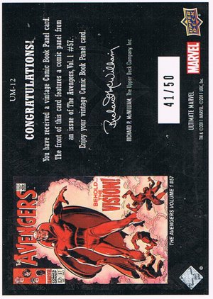 Upper Deck Marvel Beginnings Ultimate Focus Panel Card UM-12 The Avengers #57 (50)