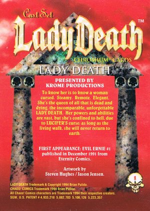 Krome Productions Lady Death All-Chromium Base Card 1 Lady Death