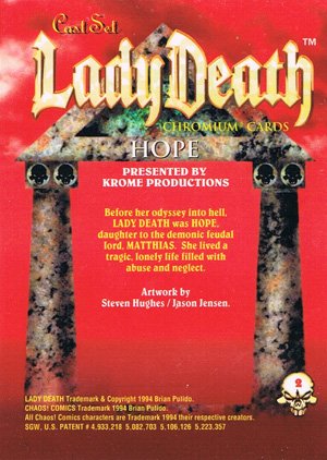 Krome Productions Lady Death All-Chromium Base Card 2 Hope