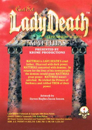 Krome Productions Lady Death All-Chromium Base Card 4 Matthias