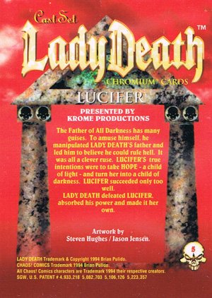 Krome Productions Lady Death All-Chromium Base Card 5 Lucifer