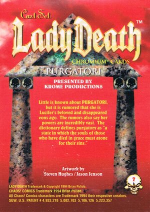 Krome Productions Lady Death All-Chromium Base Card 7 Purgatori