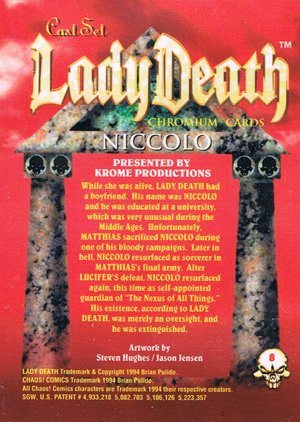 Krome Productions Lady Death All-Chromium Base Card 8 Niccolo