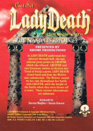 Krome Productions Lady Death All-Chromium Base Card 9 The Nameless Wolves