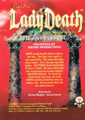 Krome Productions Lady Death All-Chromium Base Card 16 The Endless Pit