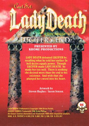 Krome Productions Lady Death All-Chromium Base Card 26 Lucifer's End