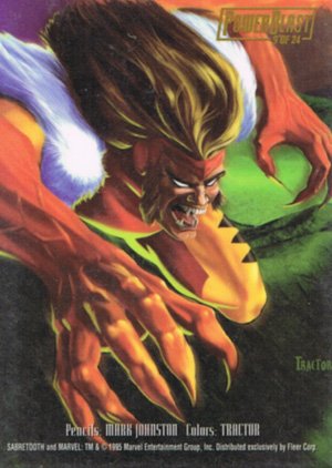 Fleer Marvel Annual Flair '95 PowerBlast Card 9 Sabretooth