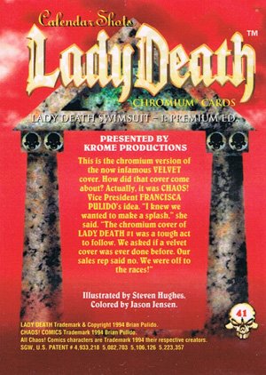 Krome Productions Lady Death All-Chromium Base Card 41 Lady Death Swimsuit - 1: Premium Ed.