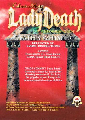 Krome Productions Lady Death All-Chromium Base Card 46 Death's Whisper